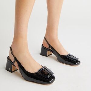 Sam Edelman Tracie Black Patent Leather Slingback Heels